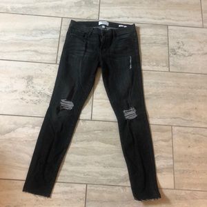 Frame distressed light black jeans